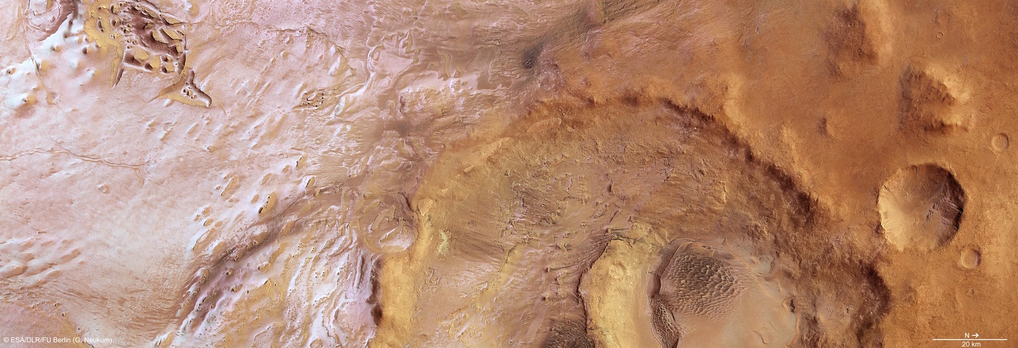 Colour plan view of Hooke Crater