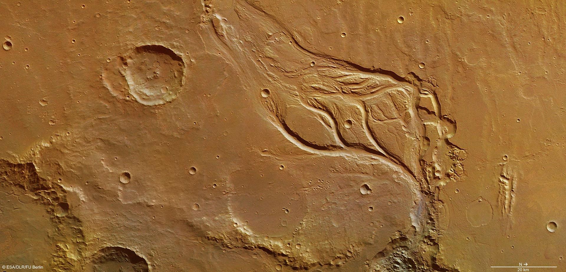 Colour plan view of Osuga Valles