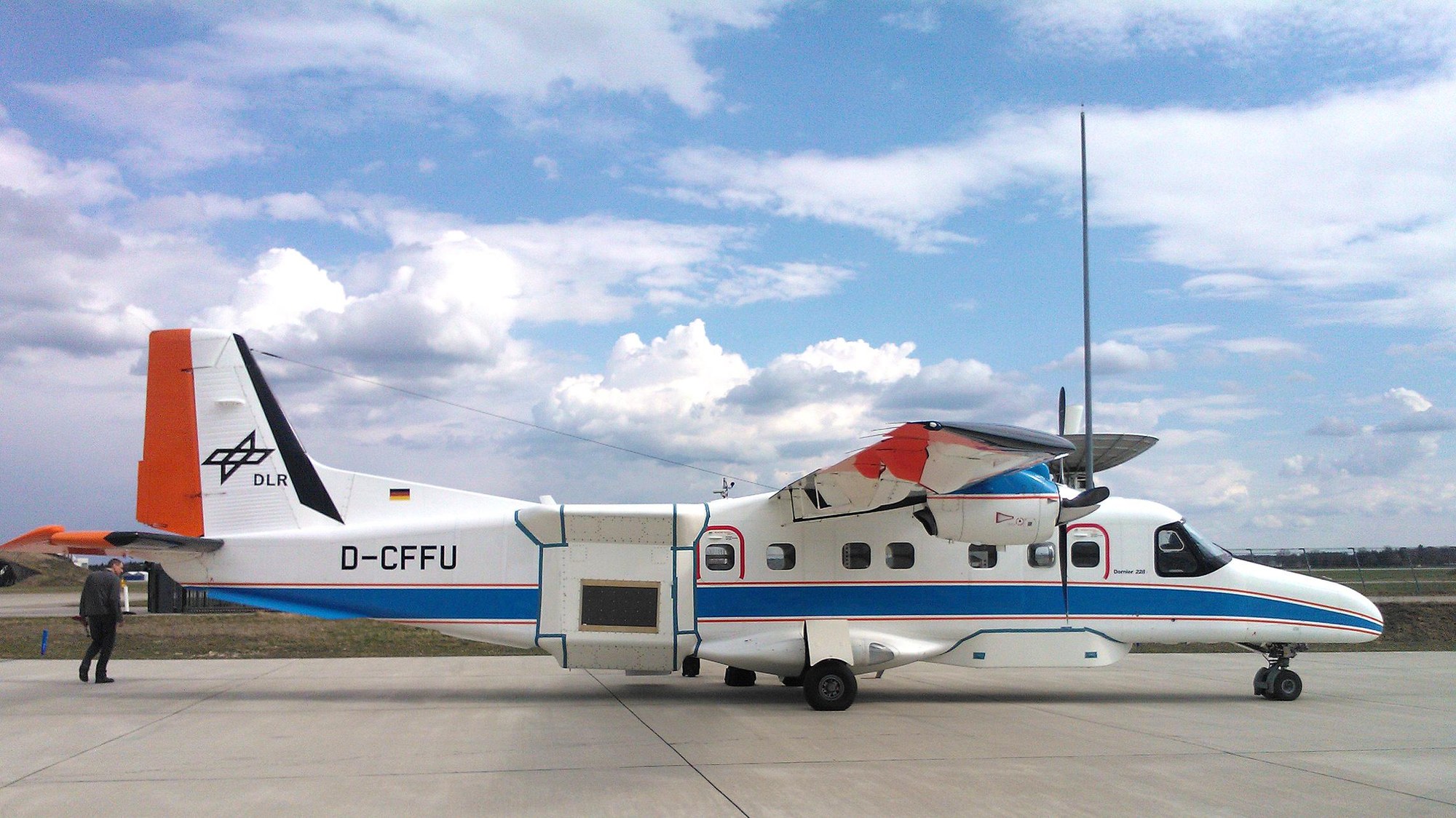 DLR's Dornier DO 228 research aircraft preparing for the measurement campaign