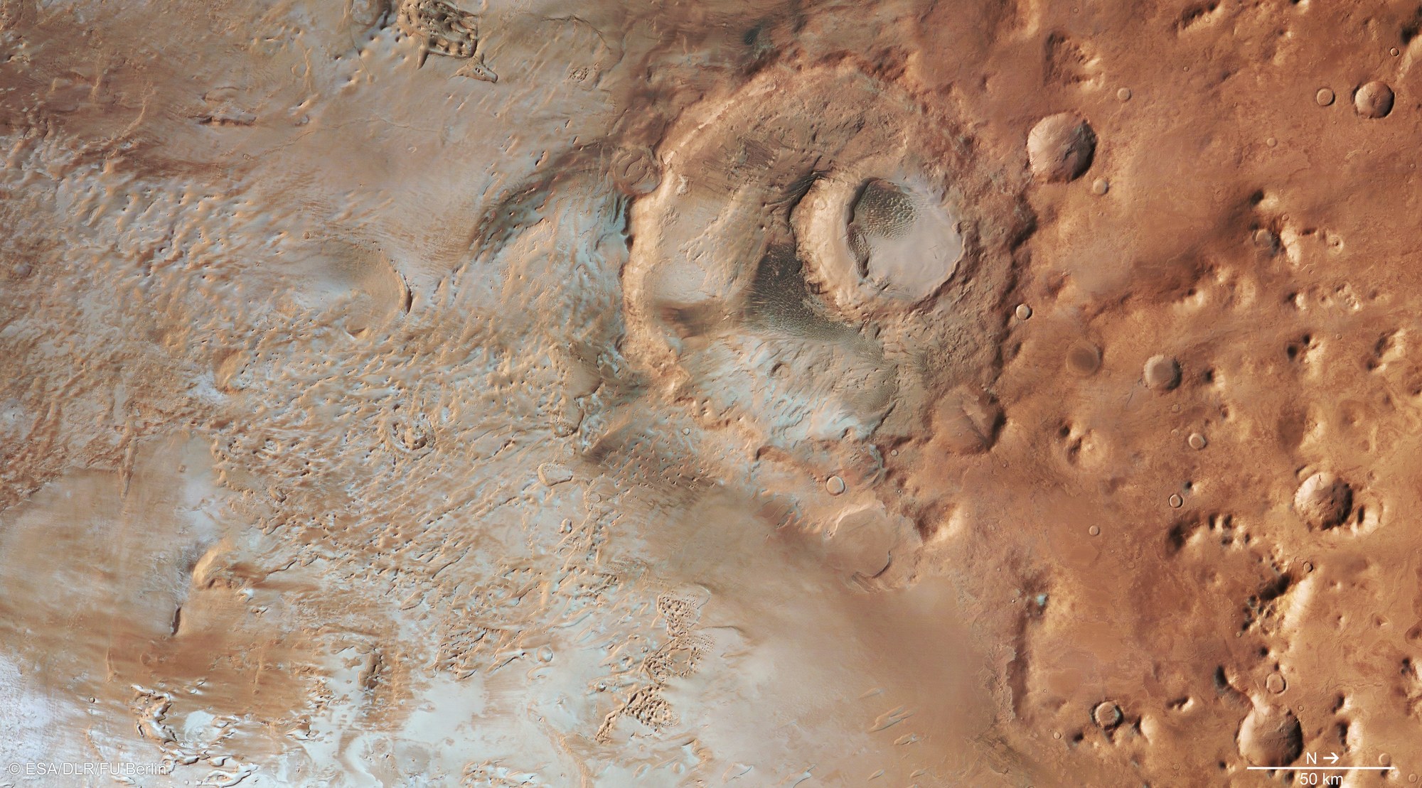 View of Argyre Planitia and Hooke crater