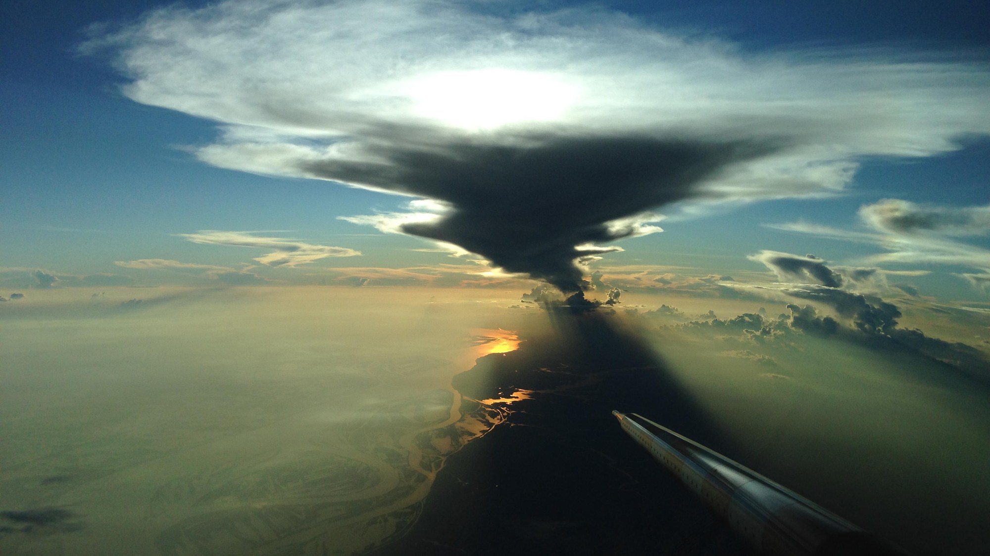 View from the cockpit of HALO over the Amazon region