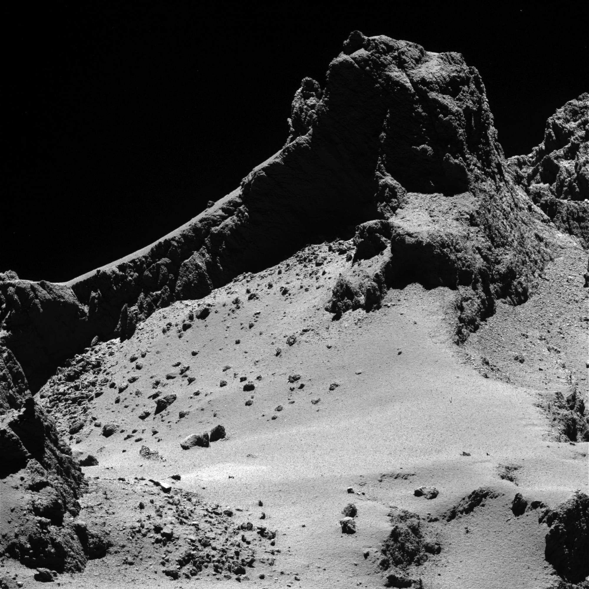 A close-up of 67P/Churyumov-Gerasimenko