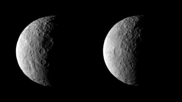 Ceres half in shadow