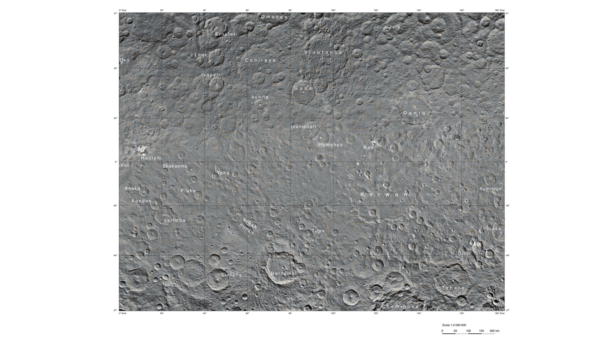 Kerwan region on the dwarf planet Ceres
