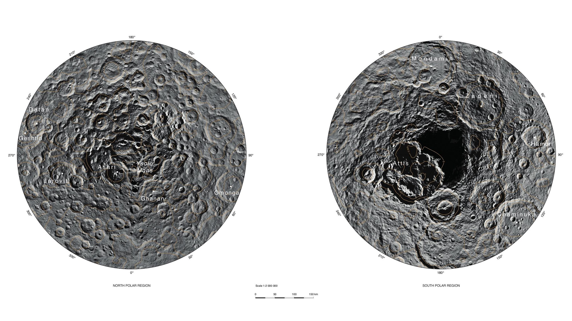 Polar regions on the dwarf planet Ceres