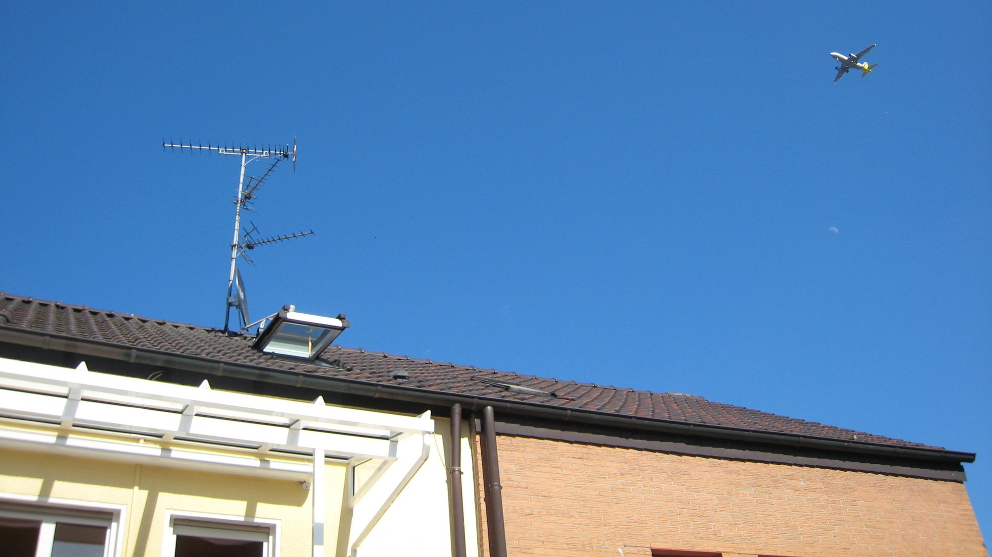 Aircraft over a residential area