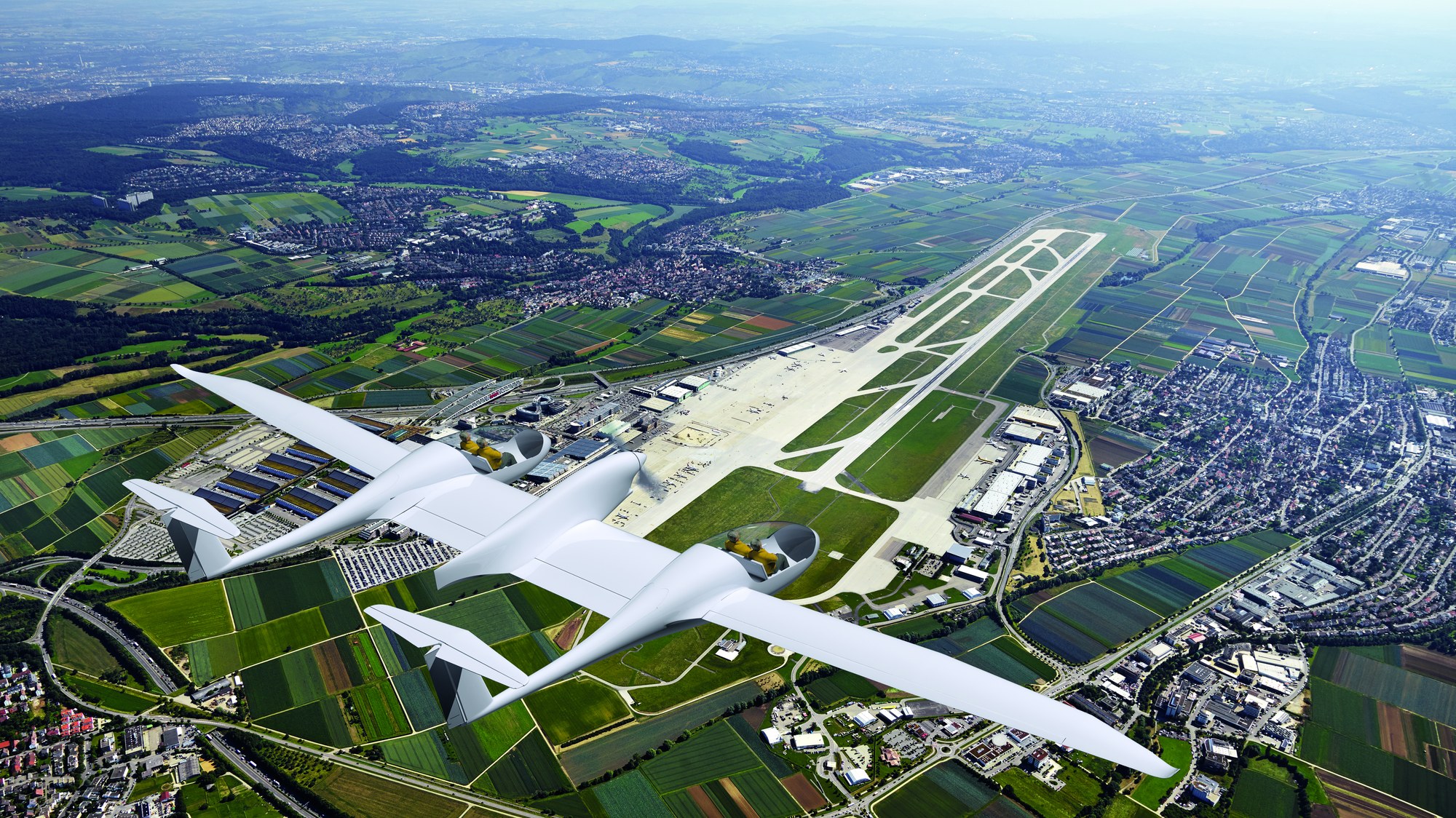 DLR's Hy4 over Stuttgart airport