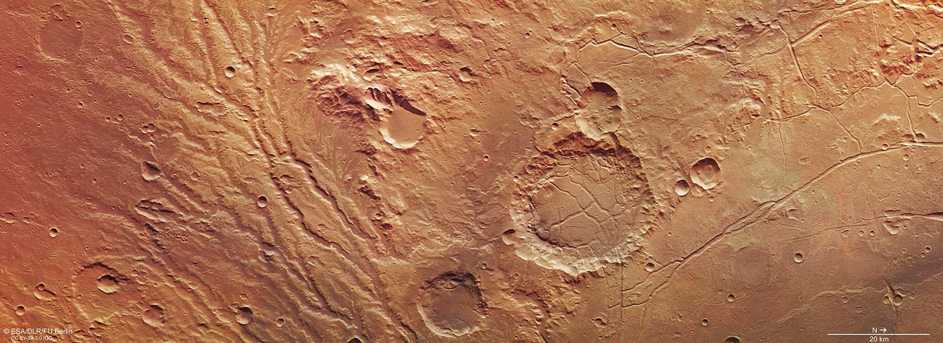 True colour plan view of the western part of Arda Valles