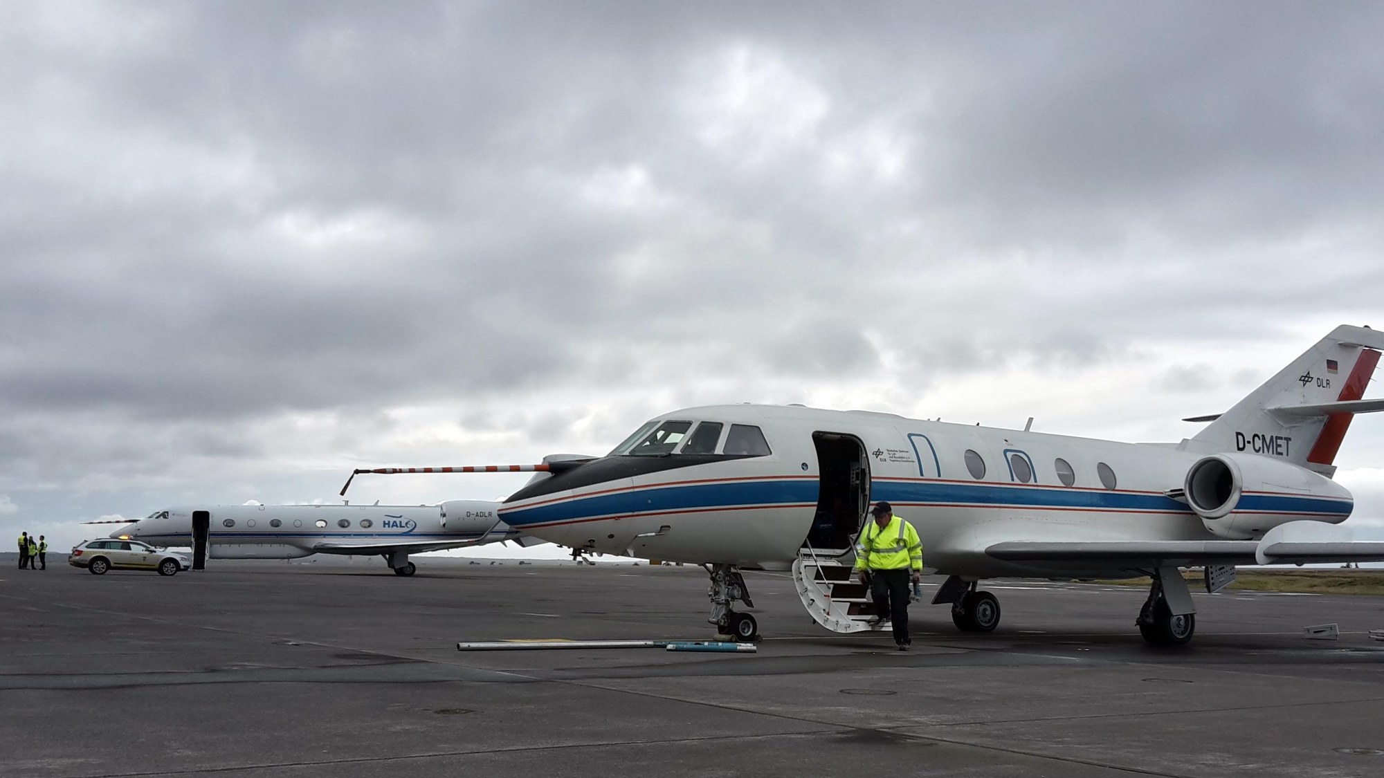 HALO and Falcon on arrival in Keflavik, Iceland