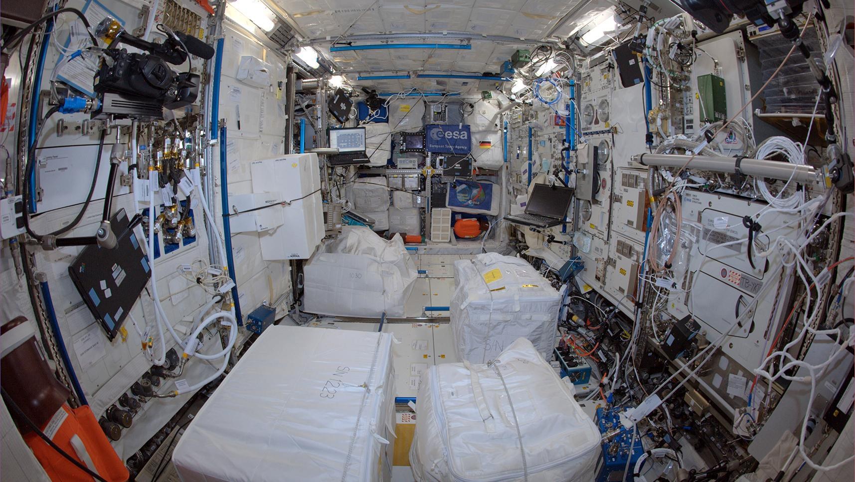View of the Columbus laboratory of the ISS