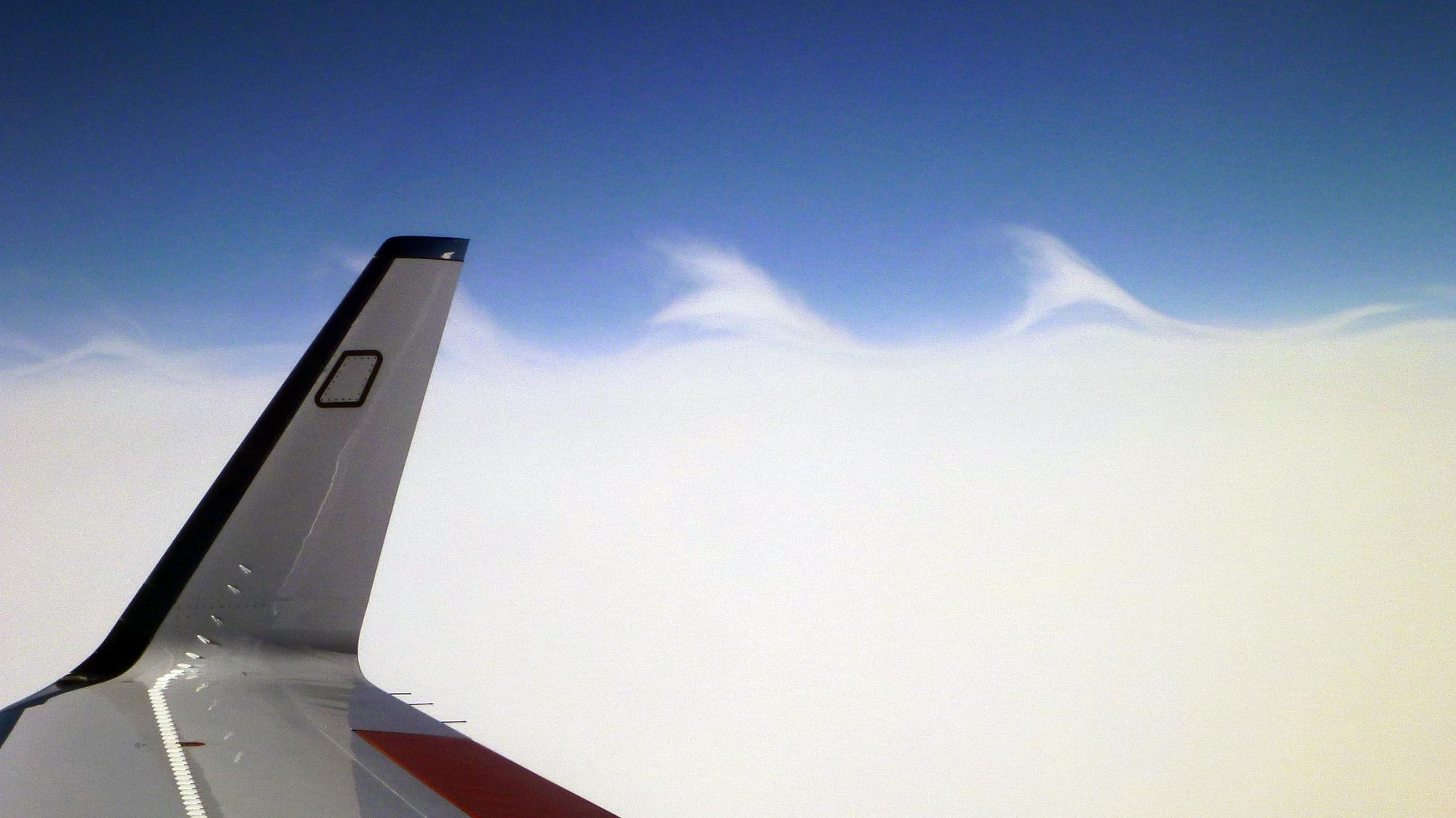 A view of ice clouds during the flight