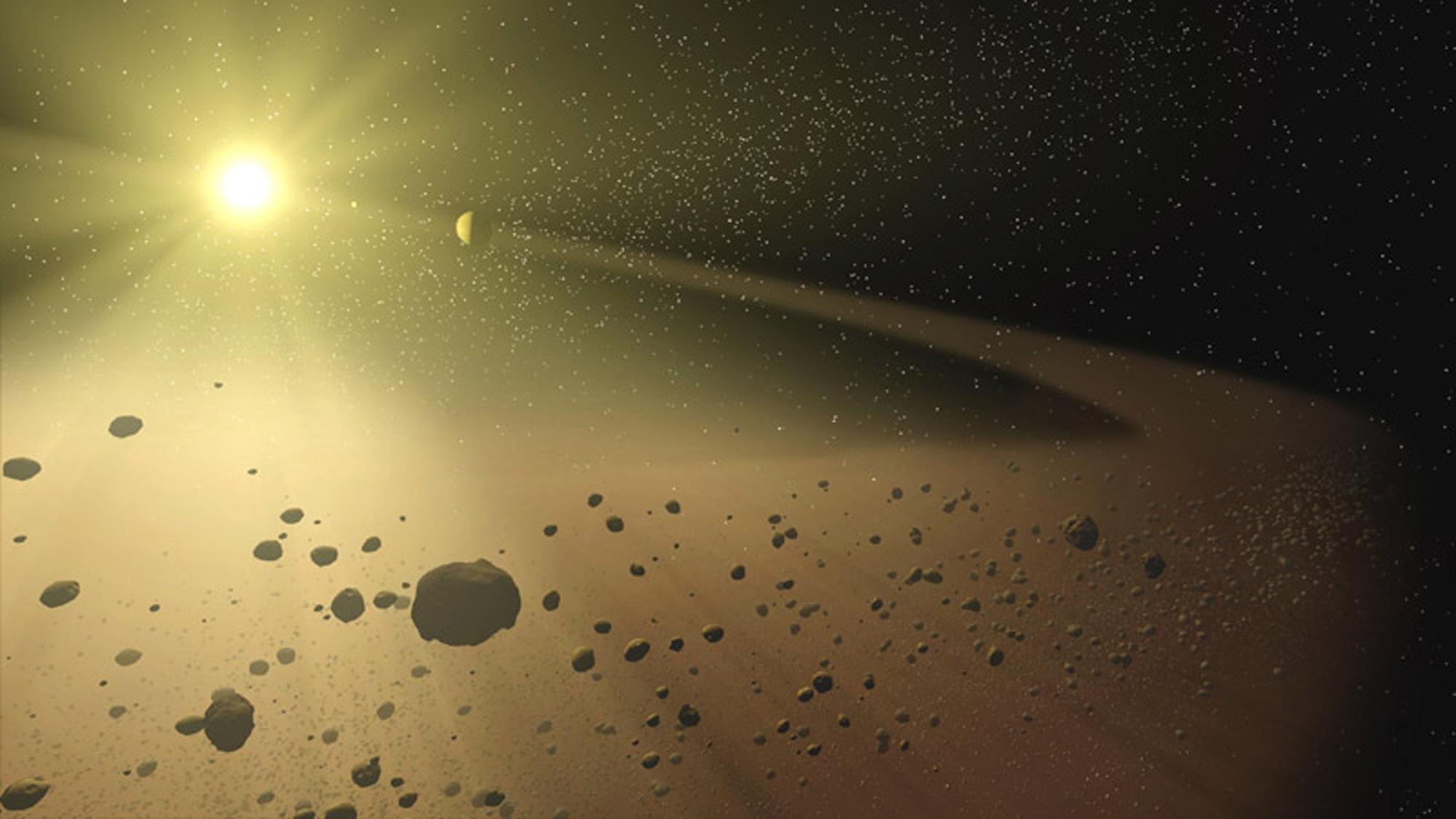 Artist’s impression of the Asteroid Belt.
