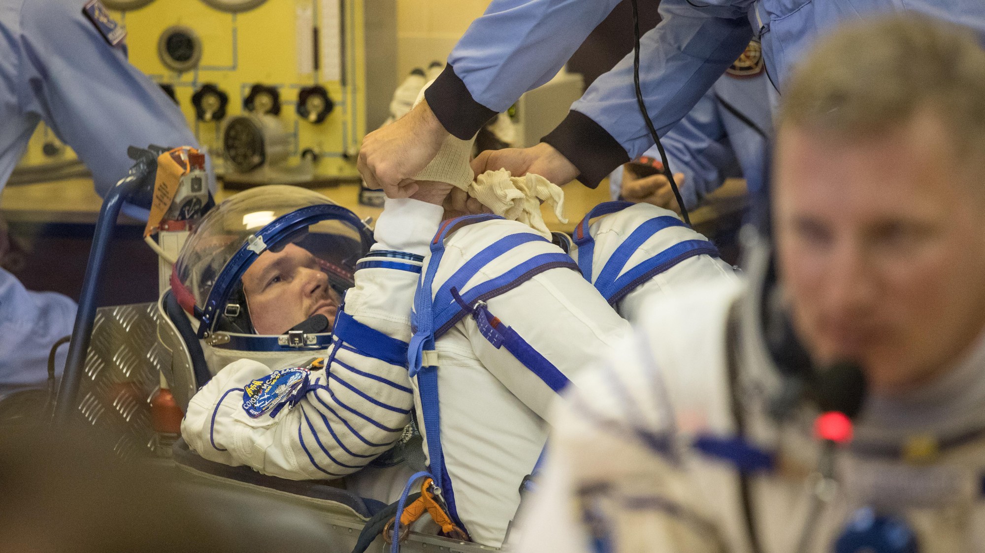 Alexander Gerst 'suiting up'