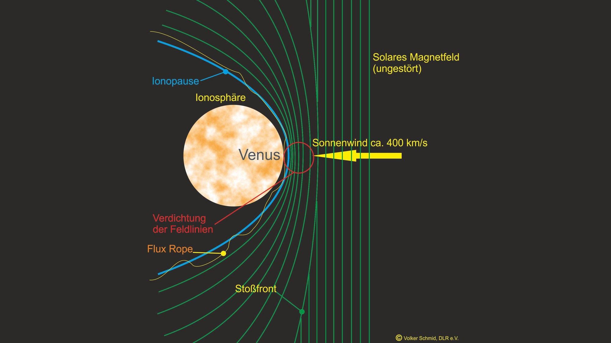 The ionosphere of Venus in the solar wind
