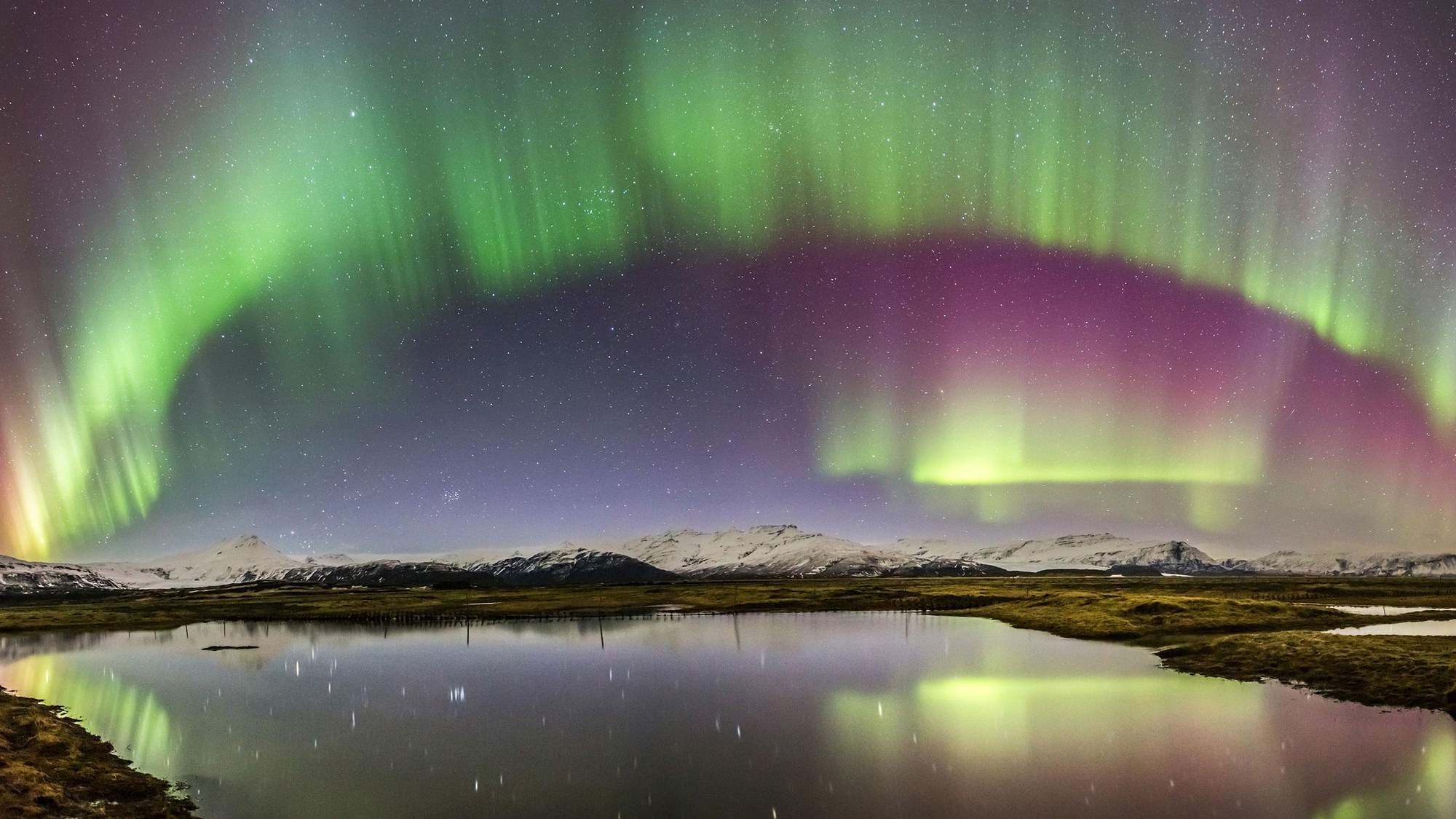 Aurora borealis over Iceland