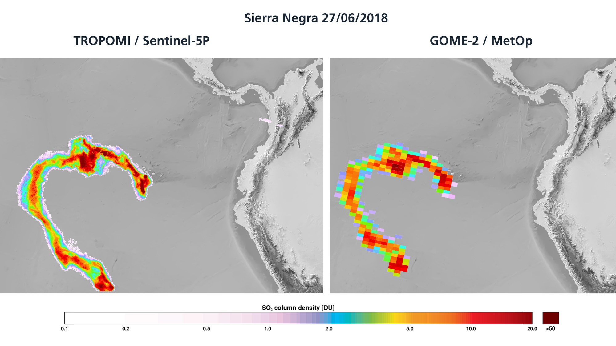 Comparison of resolutions – TROPOMI / Sentinel-5P and GOME-2 / MetOp