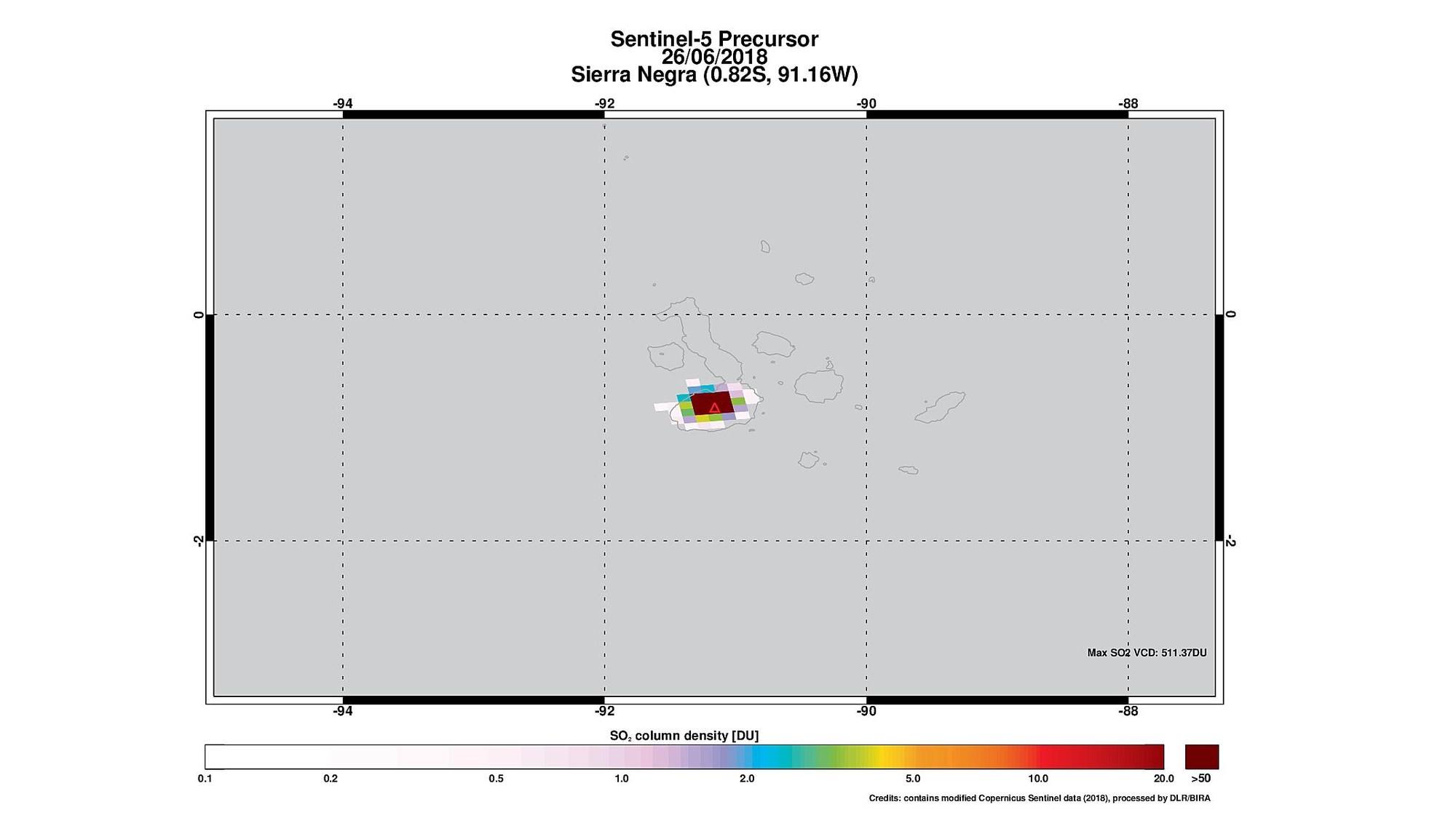 Sentinel-5P detects severe volcanic eruption