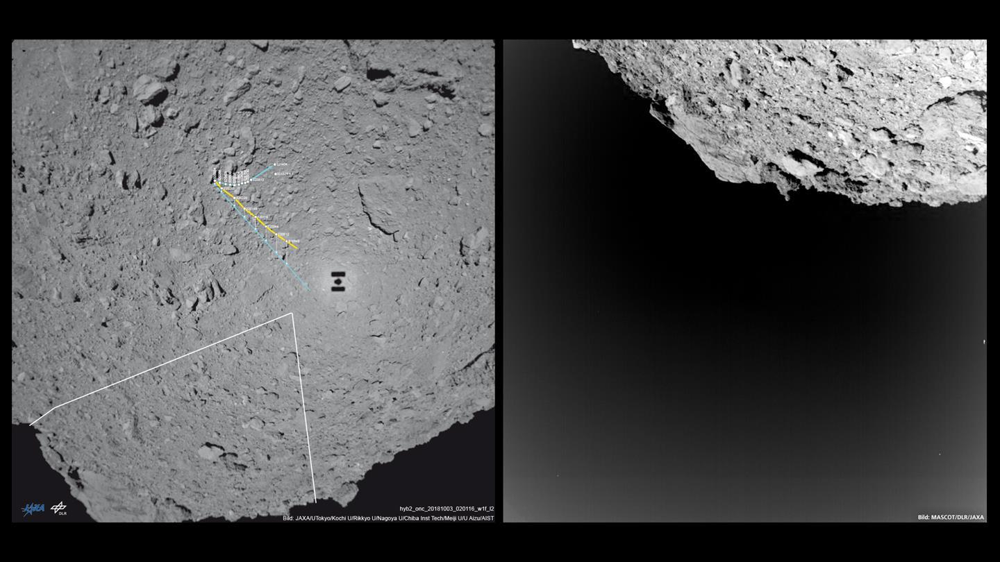 MASCOT image of Ryugu's south polar region