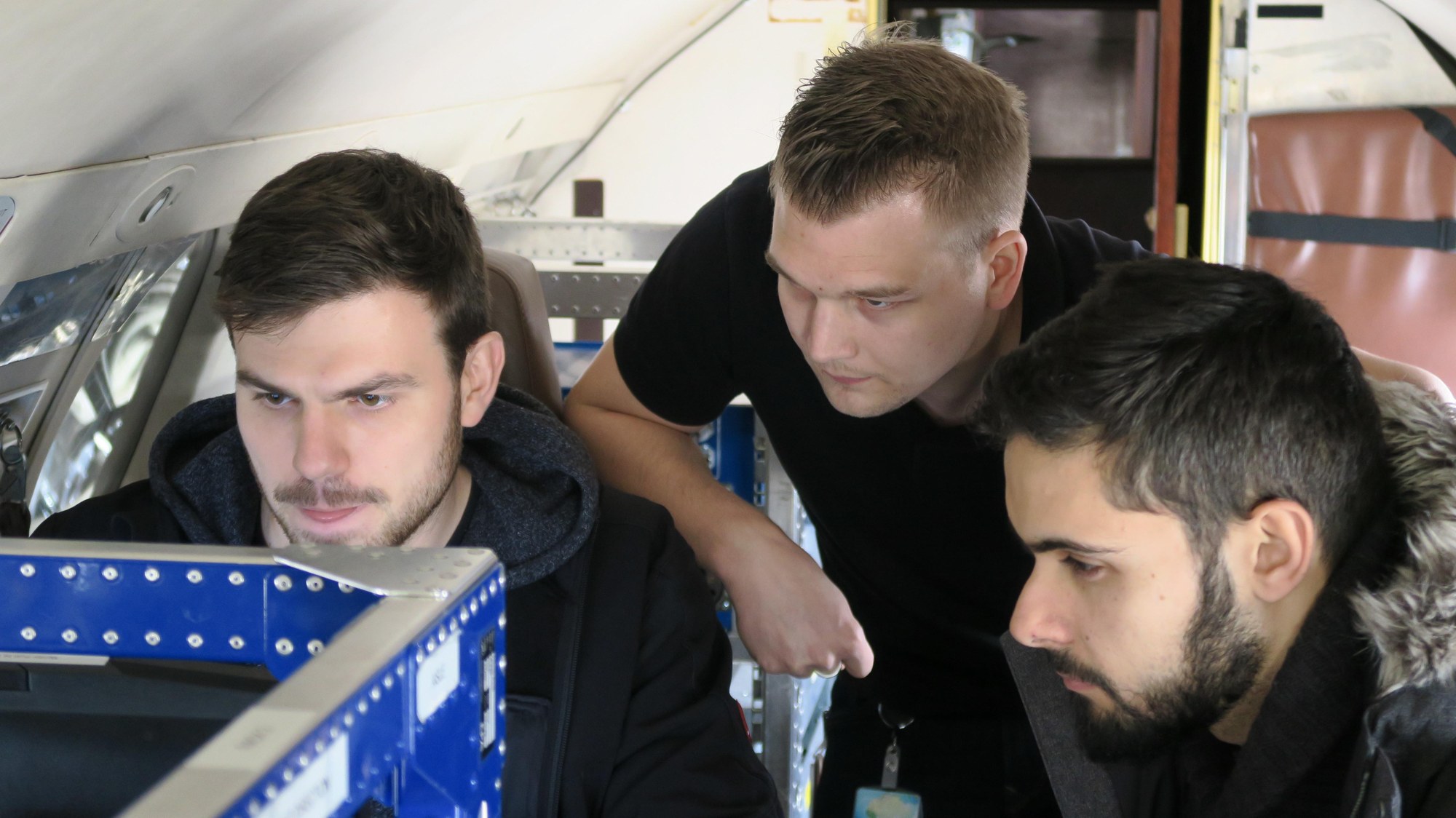 DLR researchers in Falcon research aircraft