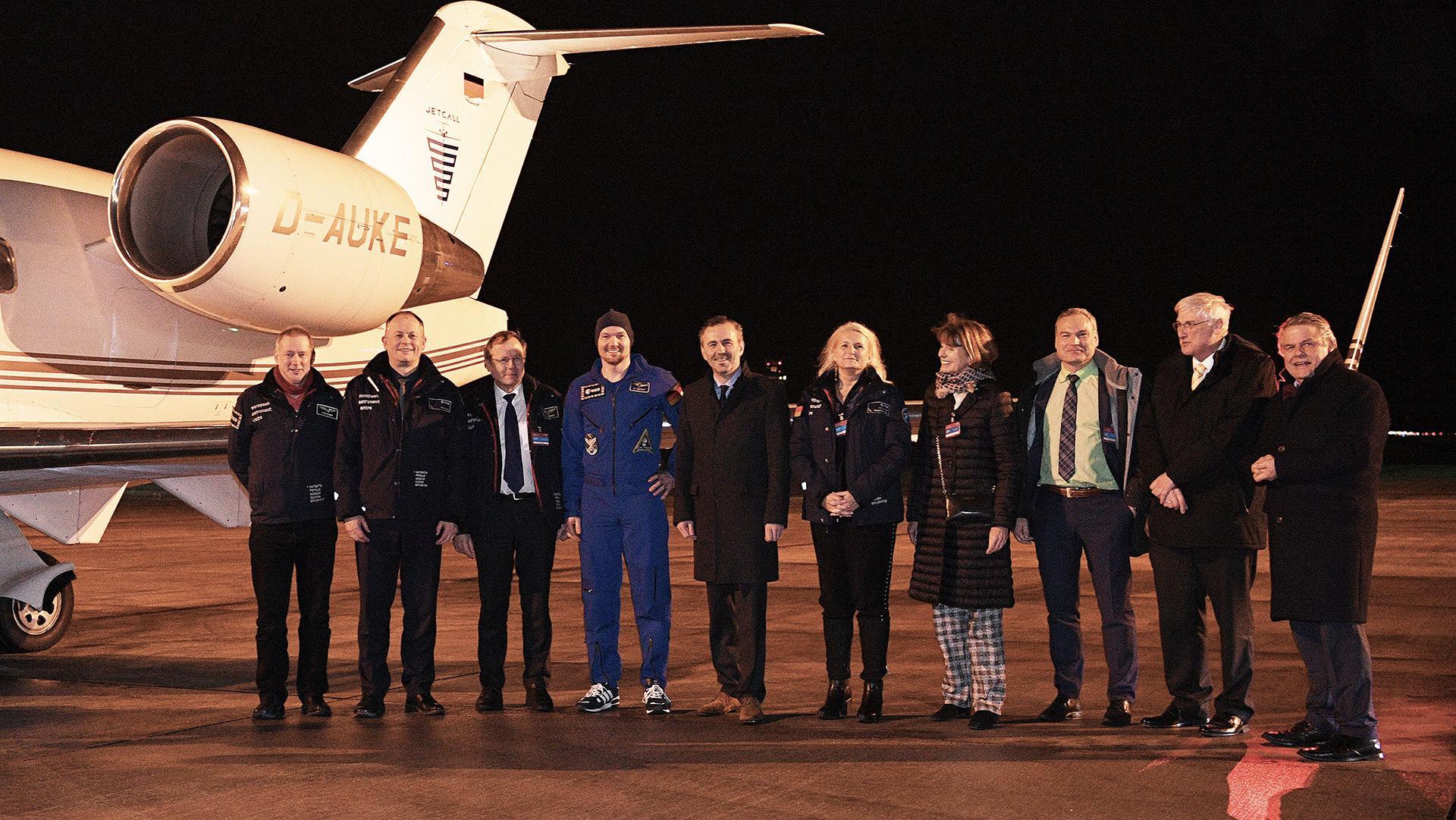 Reception for Alexander Gerst at Cologne/Bonn Airport