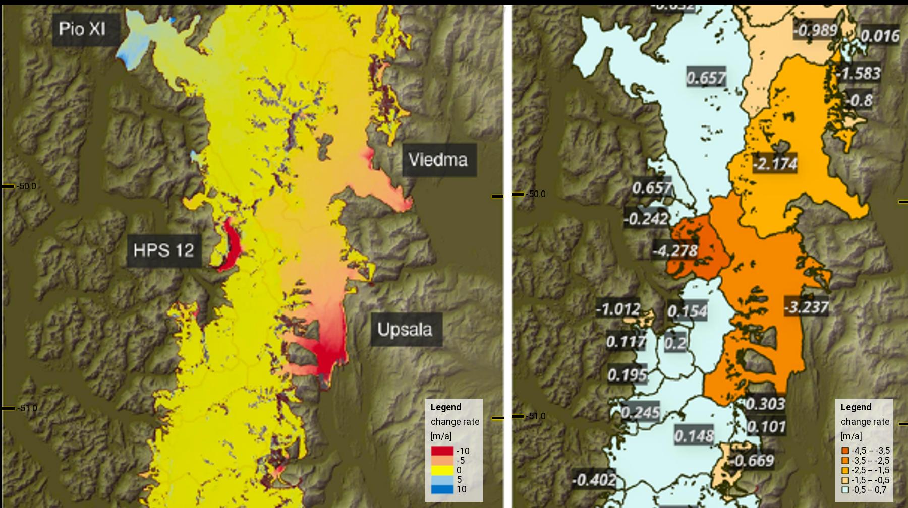 Mass changes in the Southern Patagonian Ice Field