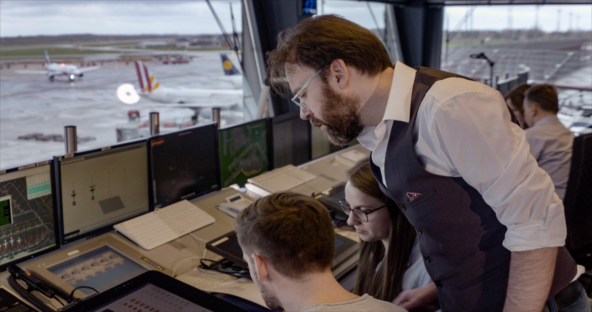 Controller’s workstation in the ARIF research facility in Hamburg
