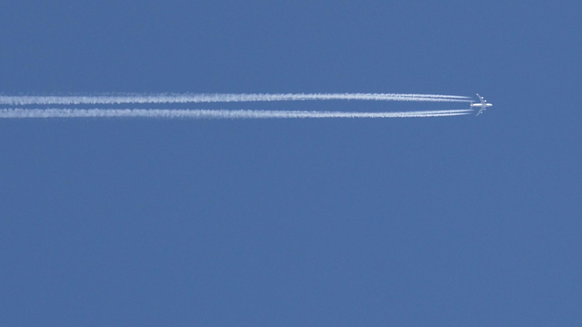 Condensation trails in the sky