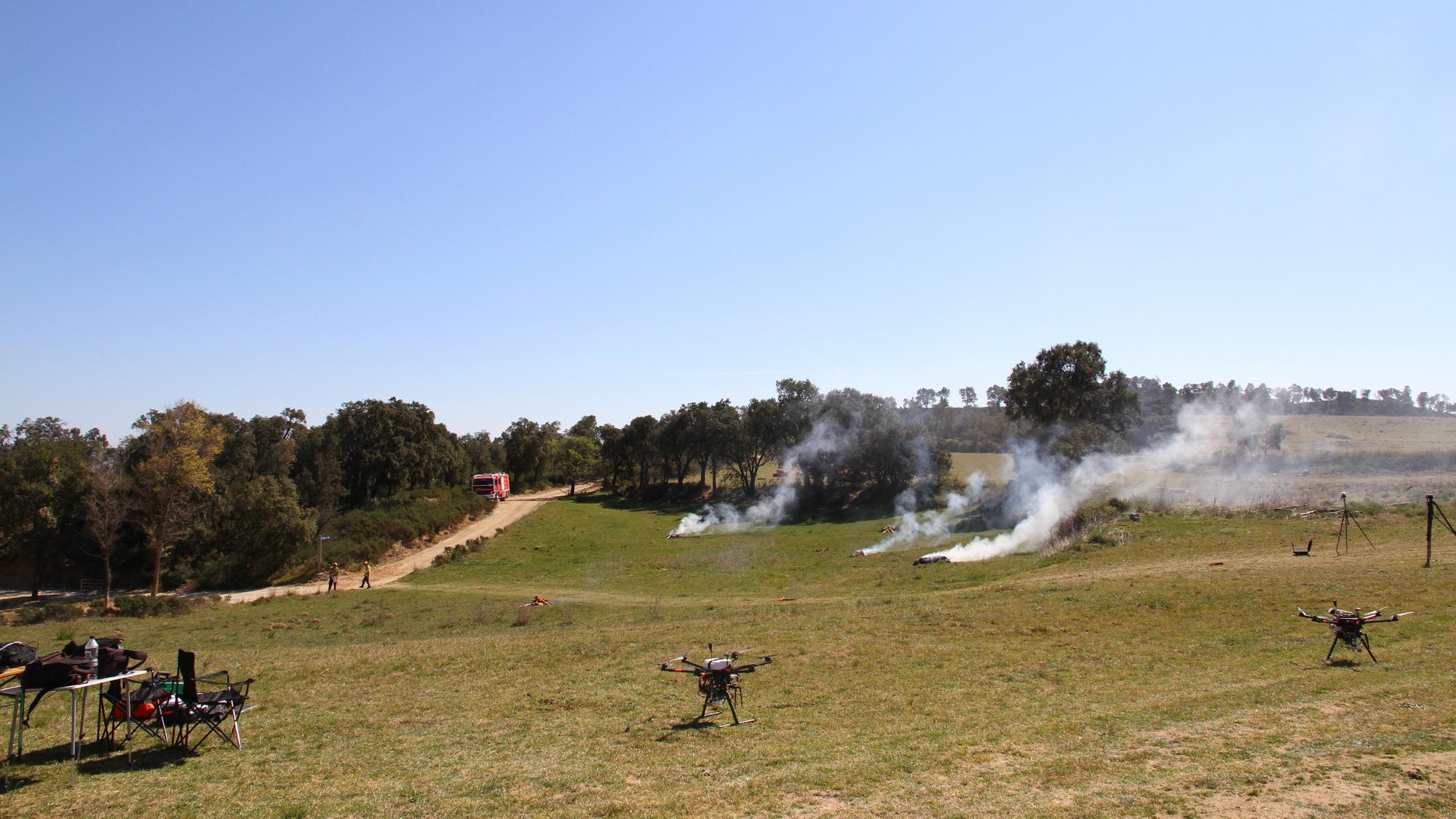 A measurement campaign for surveying three forest fire hotspots.