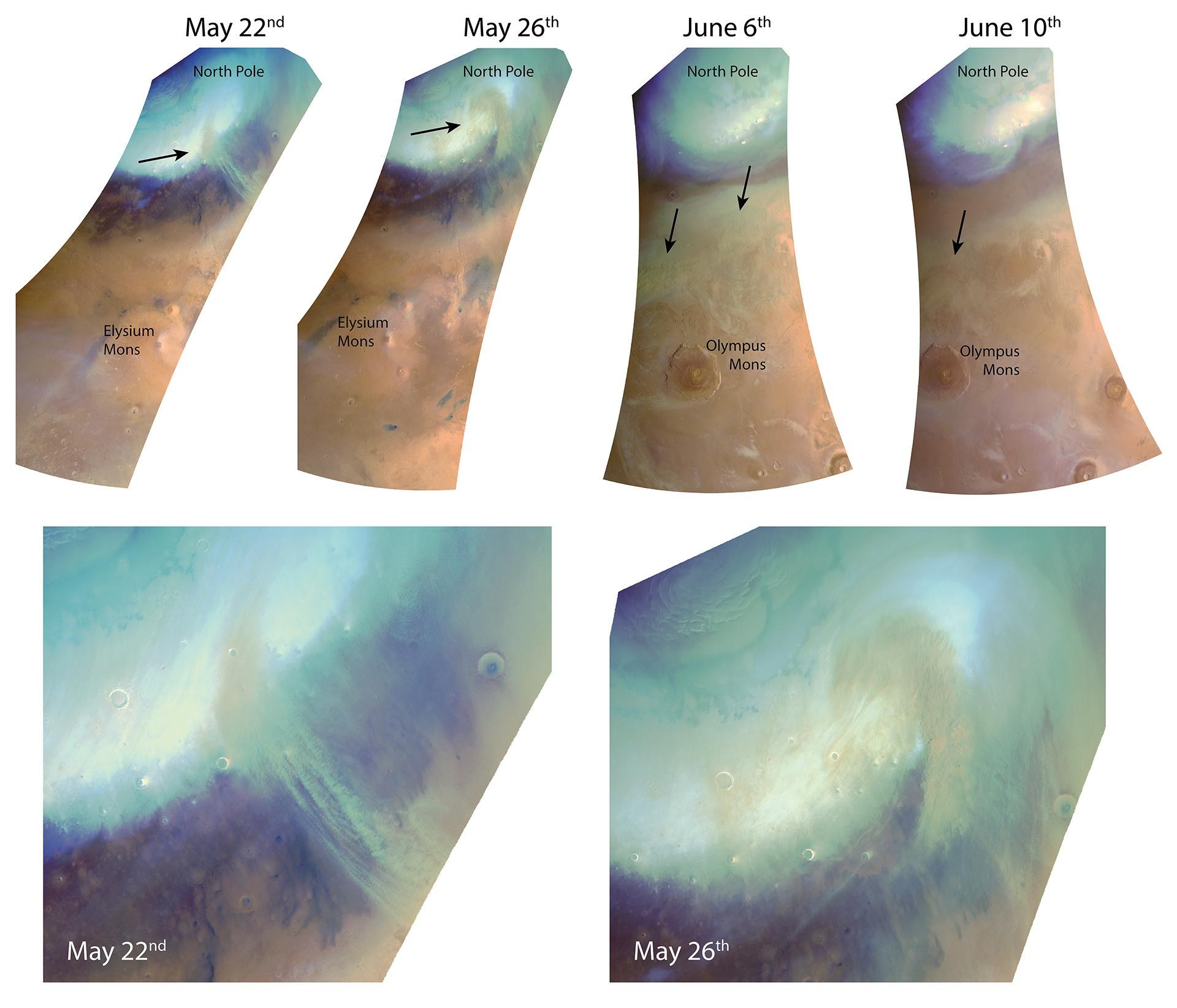Dust storm between late May and early June on Mars