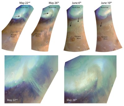Dust storm between late May and early June on Mars