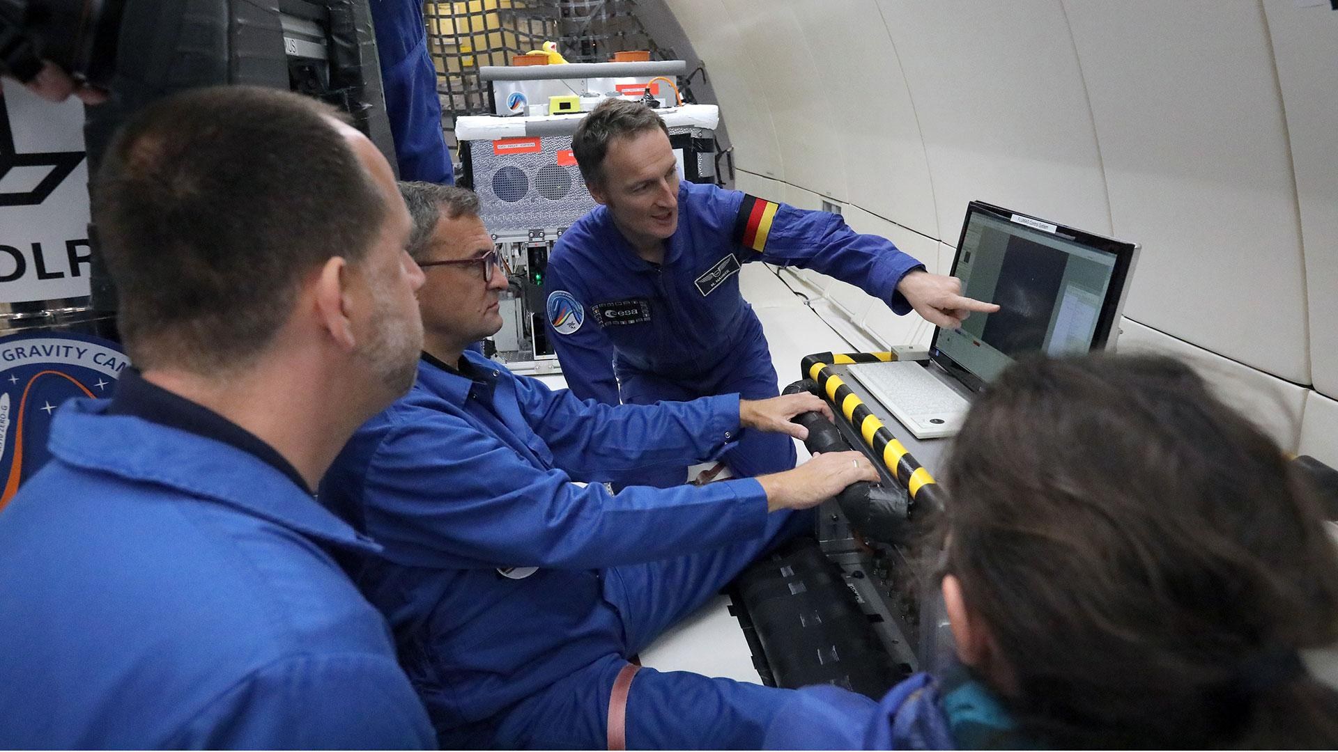 German ESA astronaut Matthias Maurer beside FLUMIAS