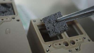 Integration of basalt discs inoculated with Bacillus subtilis spores