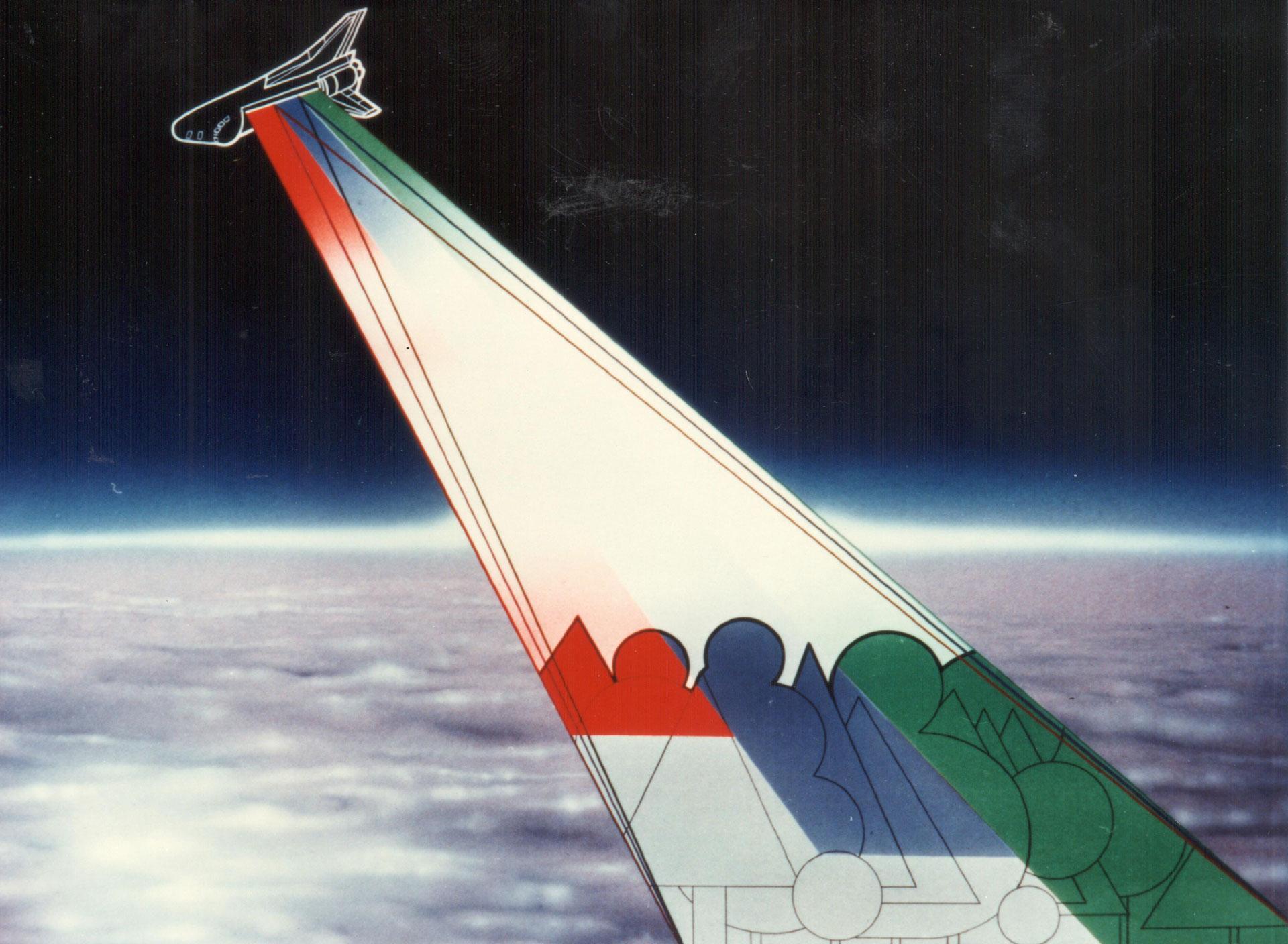 Artist's impression of the Radar Lab on board the Space Shuttle