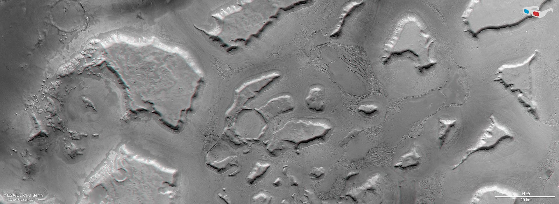 3D view of the northern part of Deuteronilus Mensae