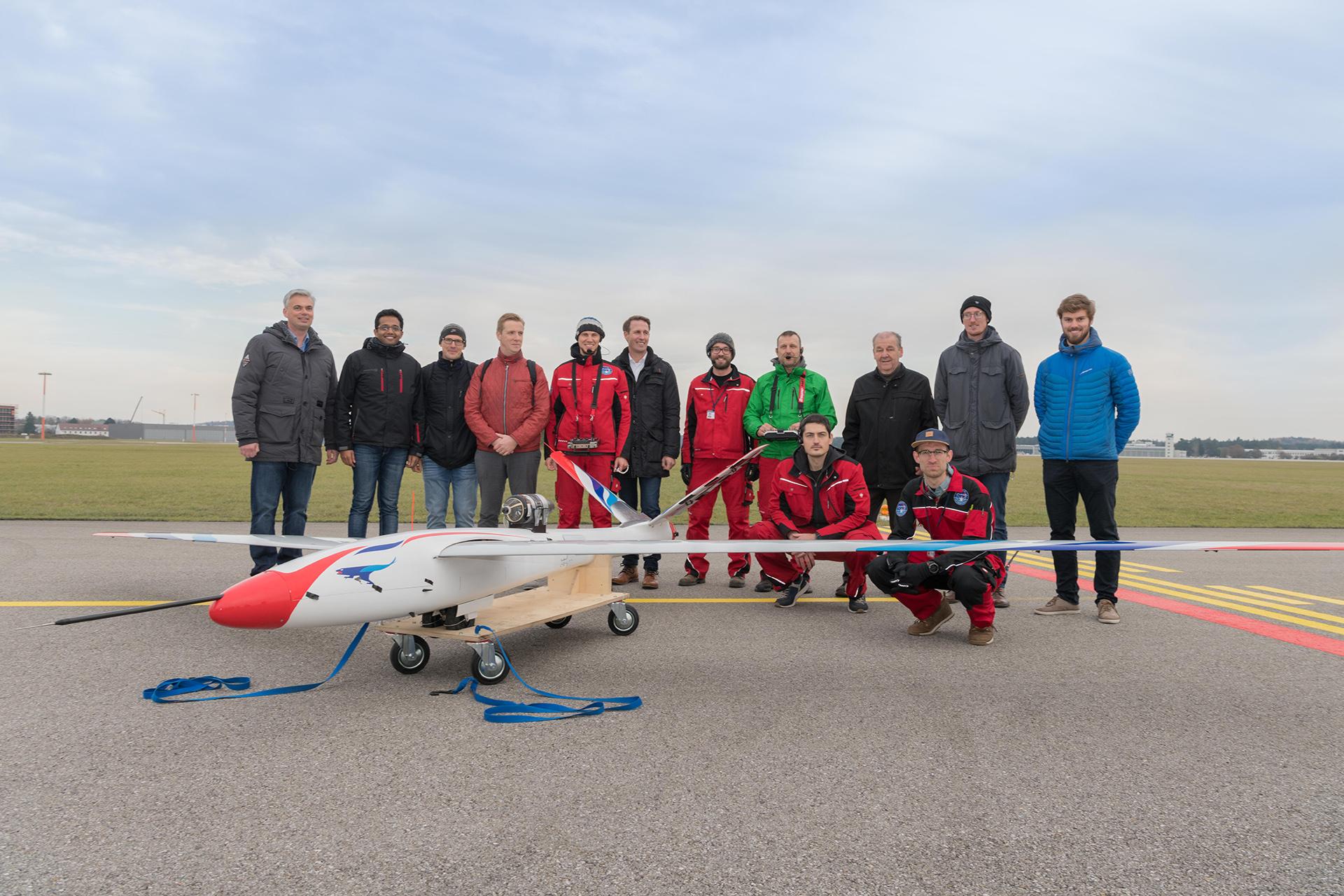 FLEXOP team after the successful maiden flight