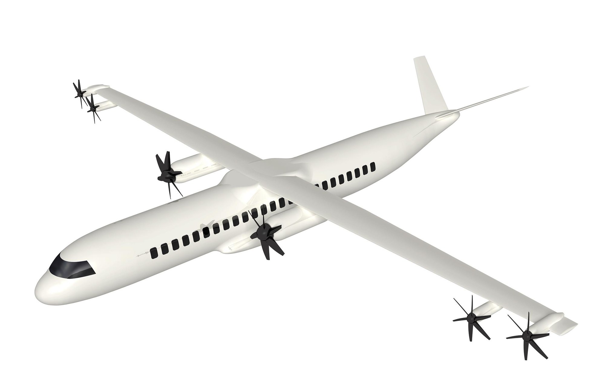 Regional aircraft with additional e-propellers near the wingtips
