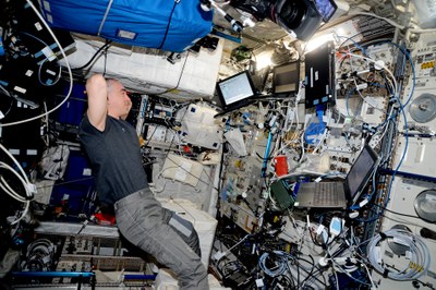 Cosmonaut Anatoly Ivanishin at the PK-4 experiment