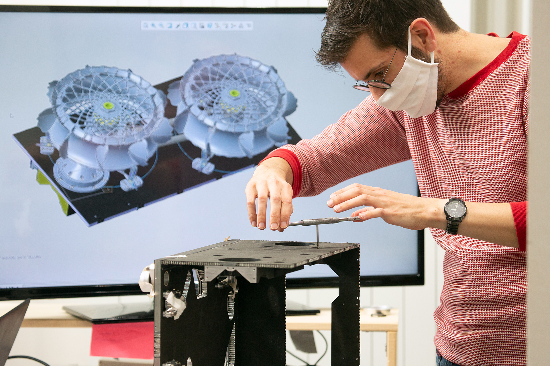 Assembly of the preliminary MMX Rover model