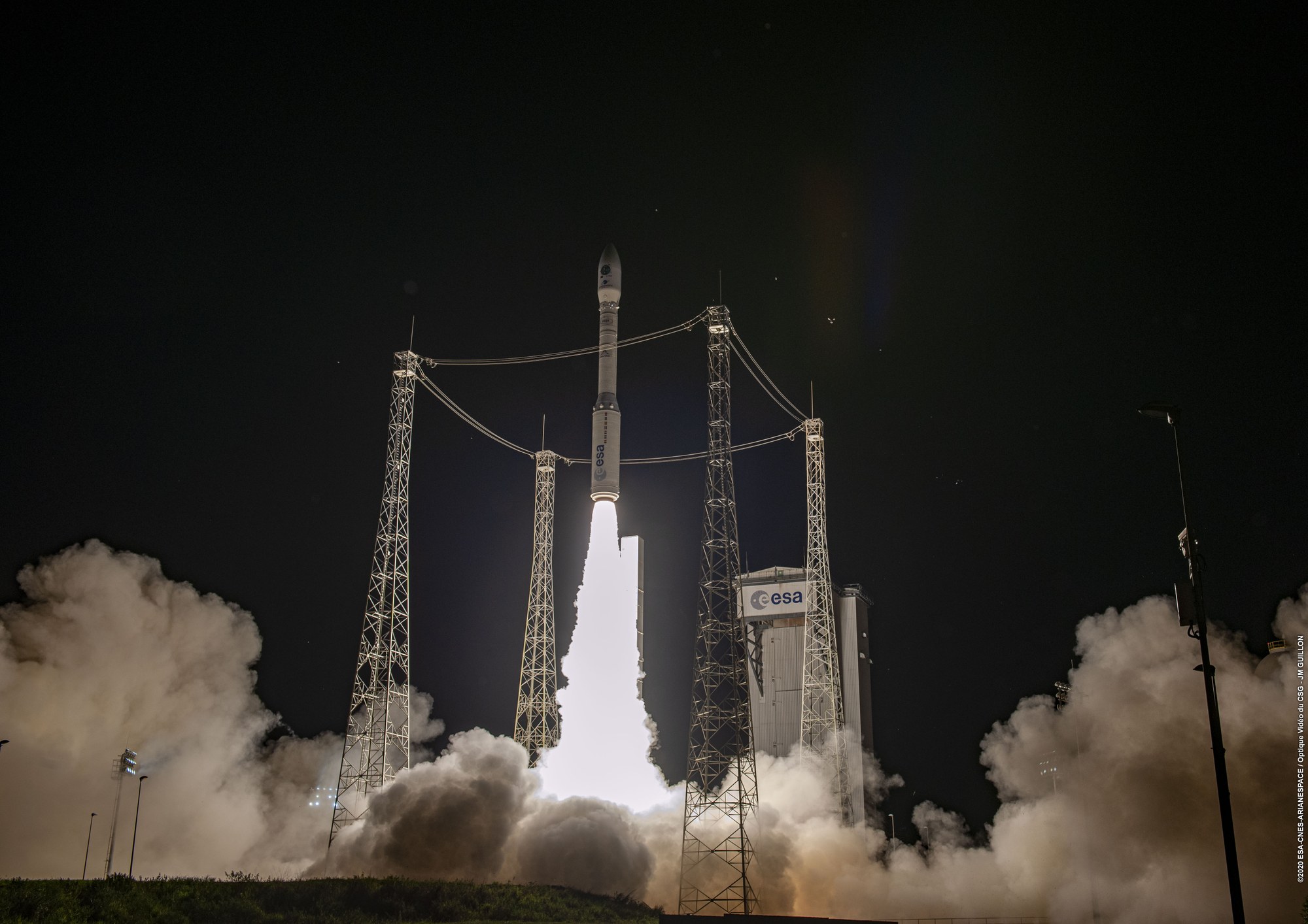 Lift-off of the Vega launch vehicle from the European spaceport in French Guiana