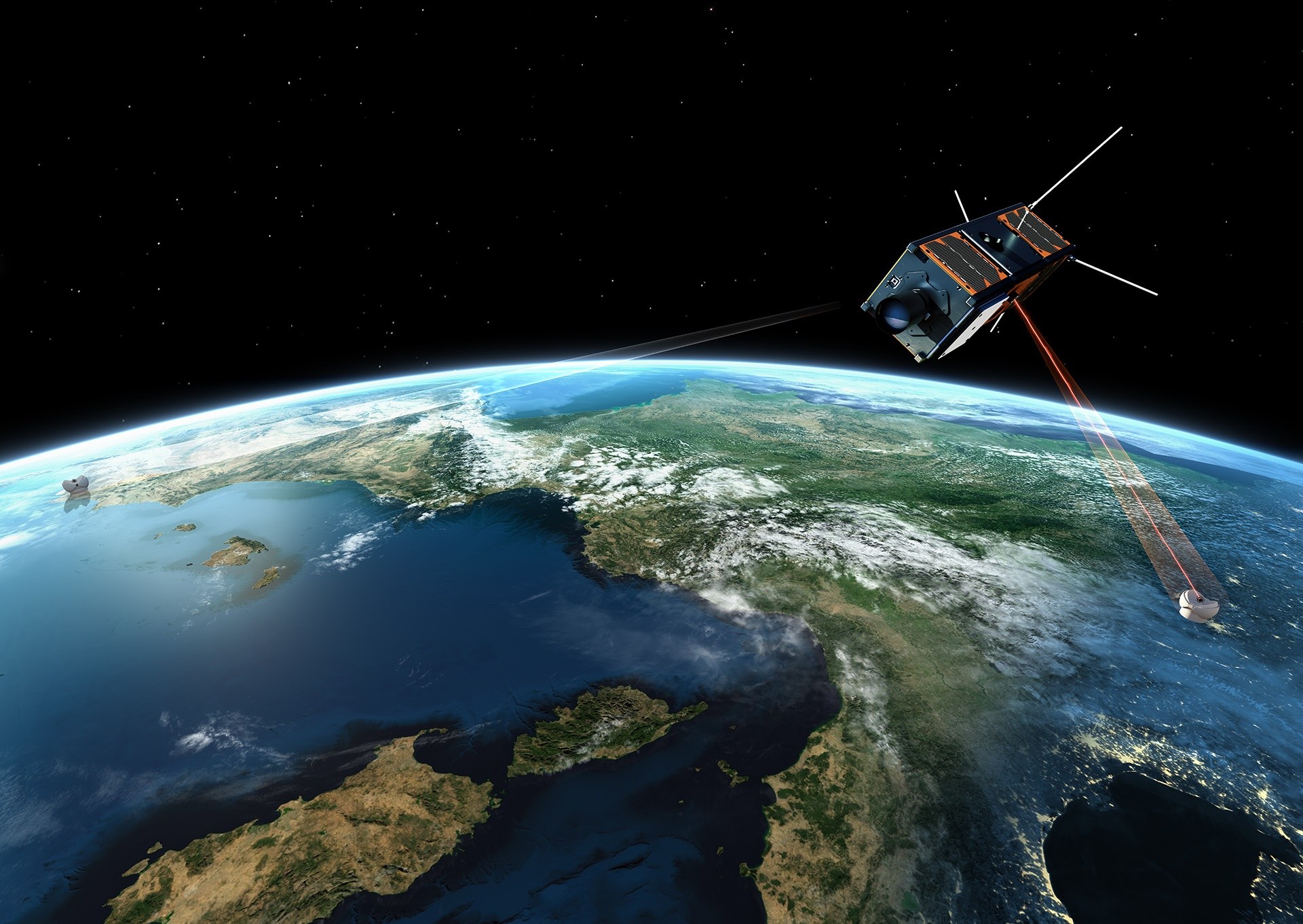 CubeSat with laser terminal