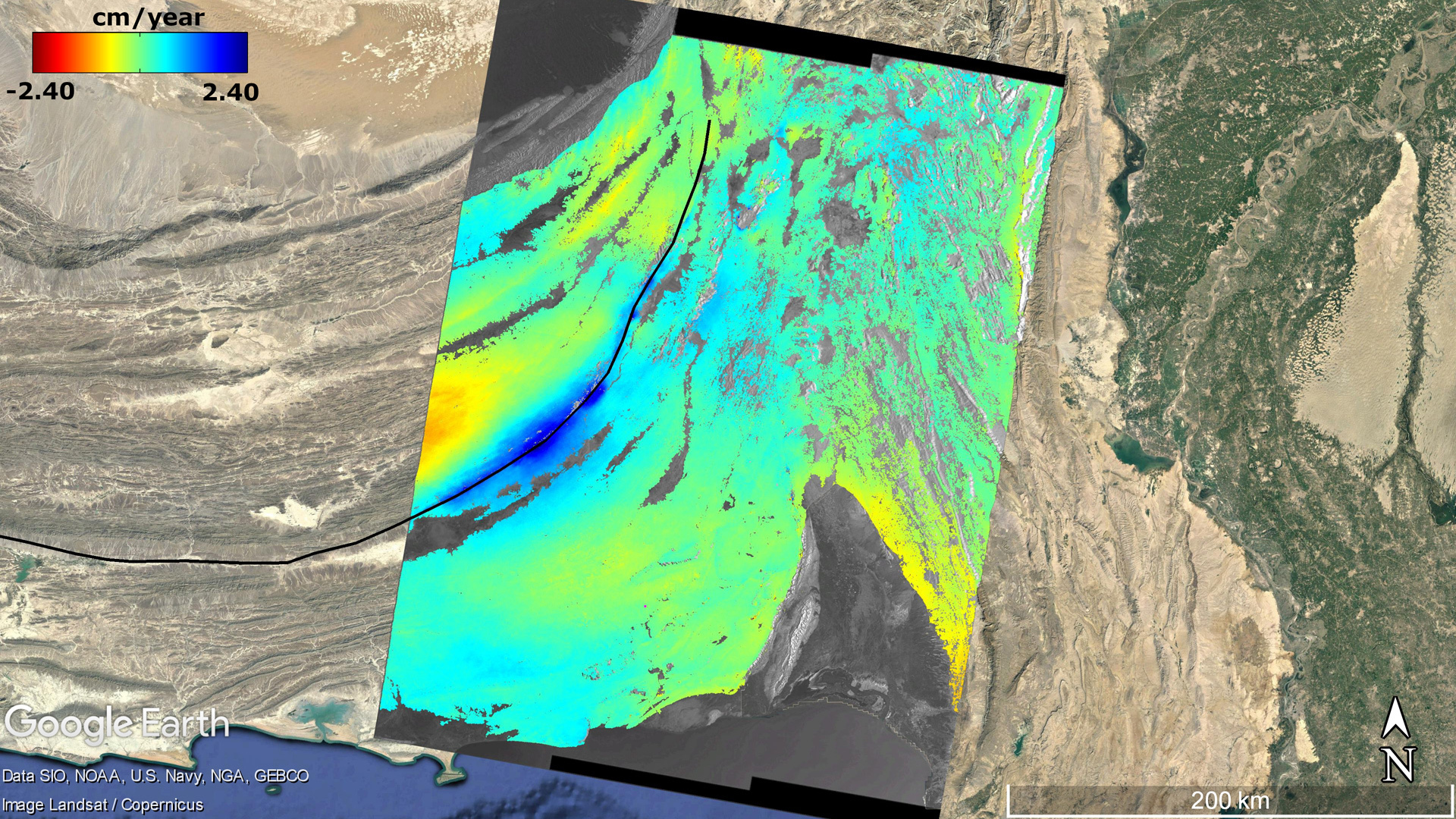Deformation velocity map