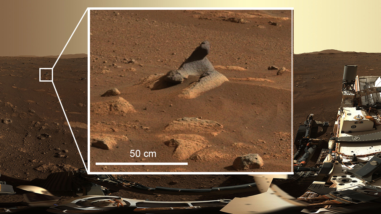 Detail in the first 360-degree panorama taken by Mastcam-Z