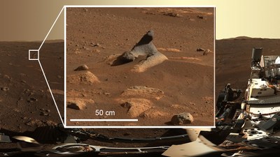 Detail in the first 360-degree panorama taken by Mastcam-Z