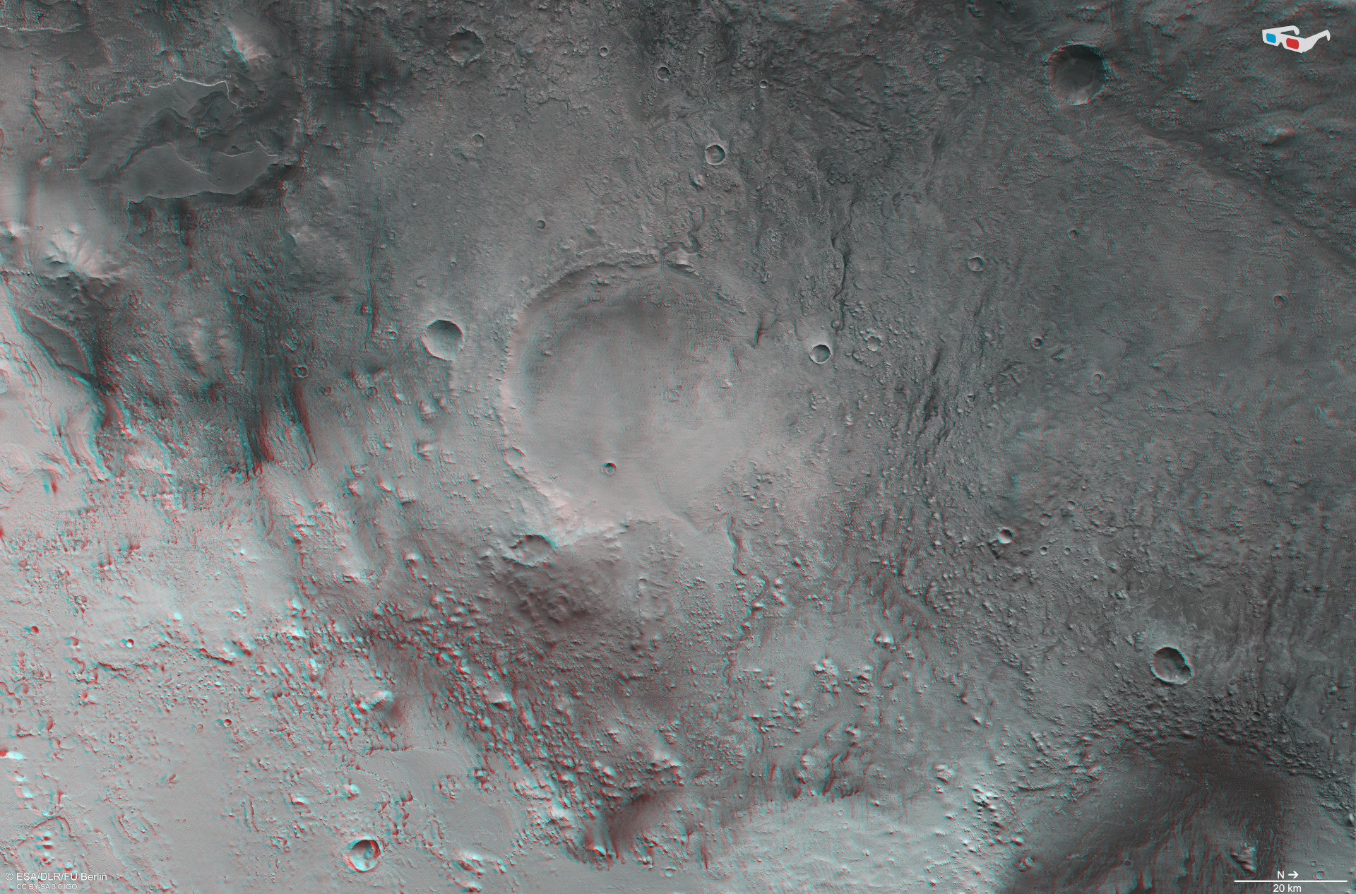 3D view of Jezero Crater