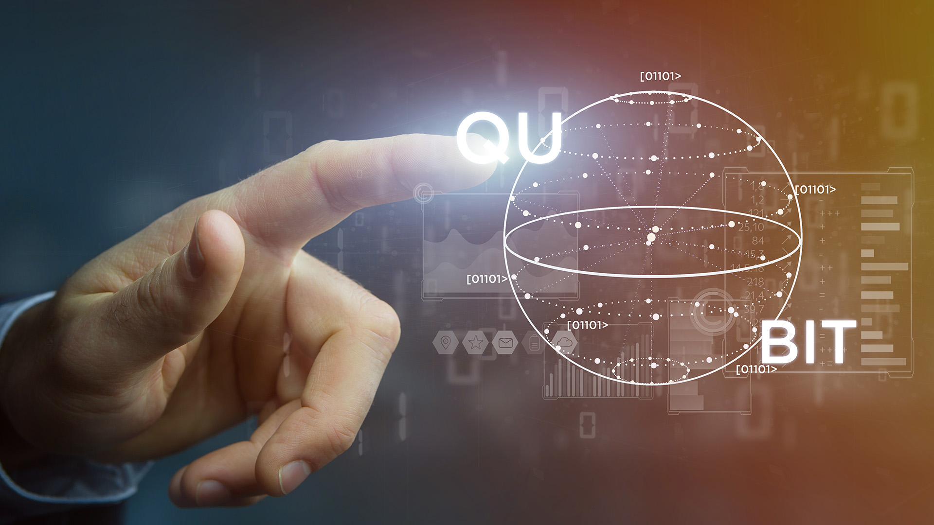 Futuristic technology with qubits