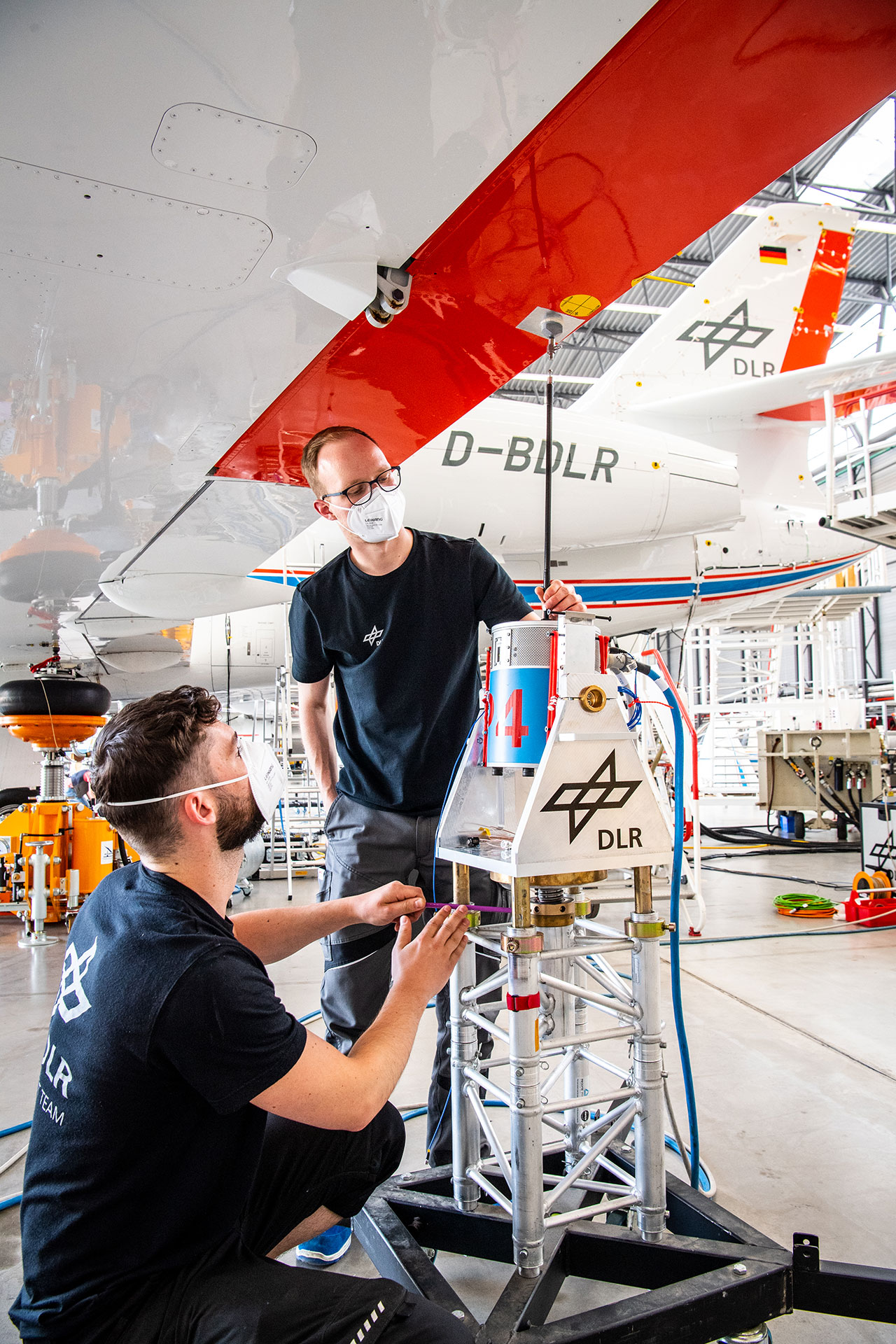Vibration exciter fitted to one of ISTAR's ailerons