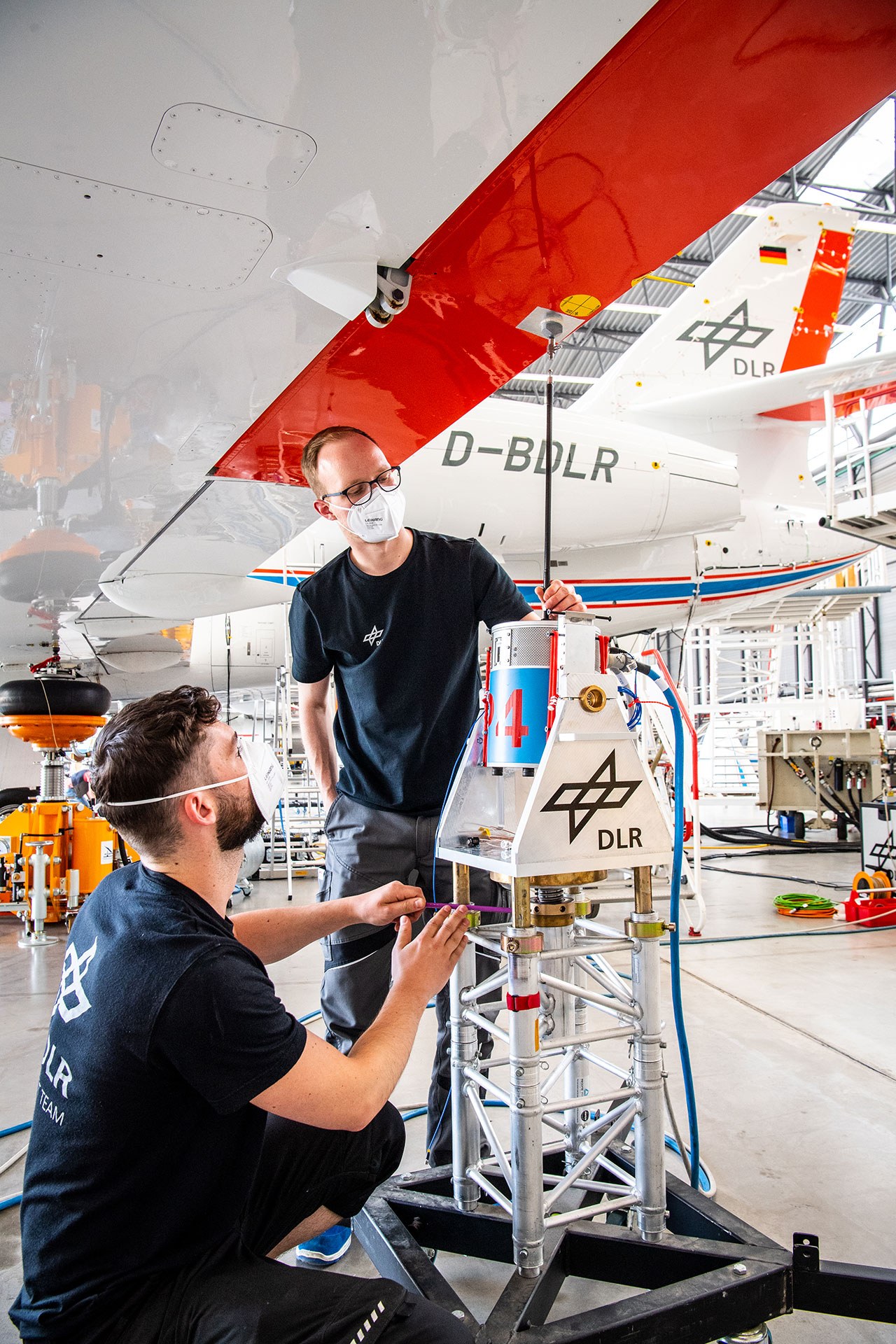 Vibration exciter fitted to one of ISTAR's ailerons