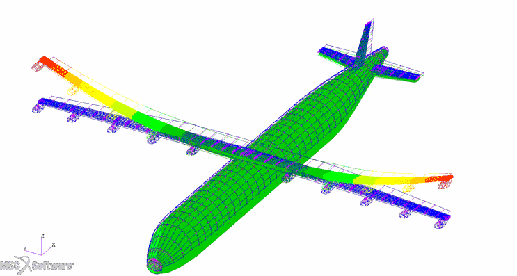 Finite-element model of the aircraft structure – dynamic analysis of the wing