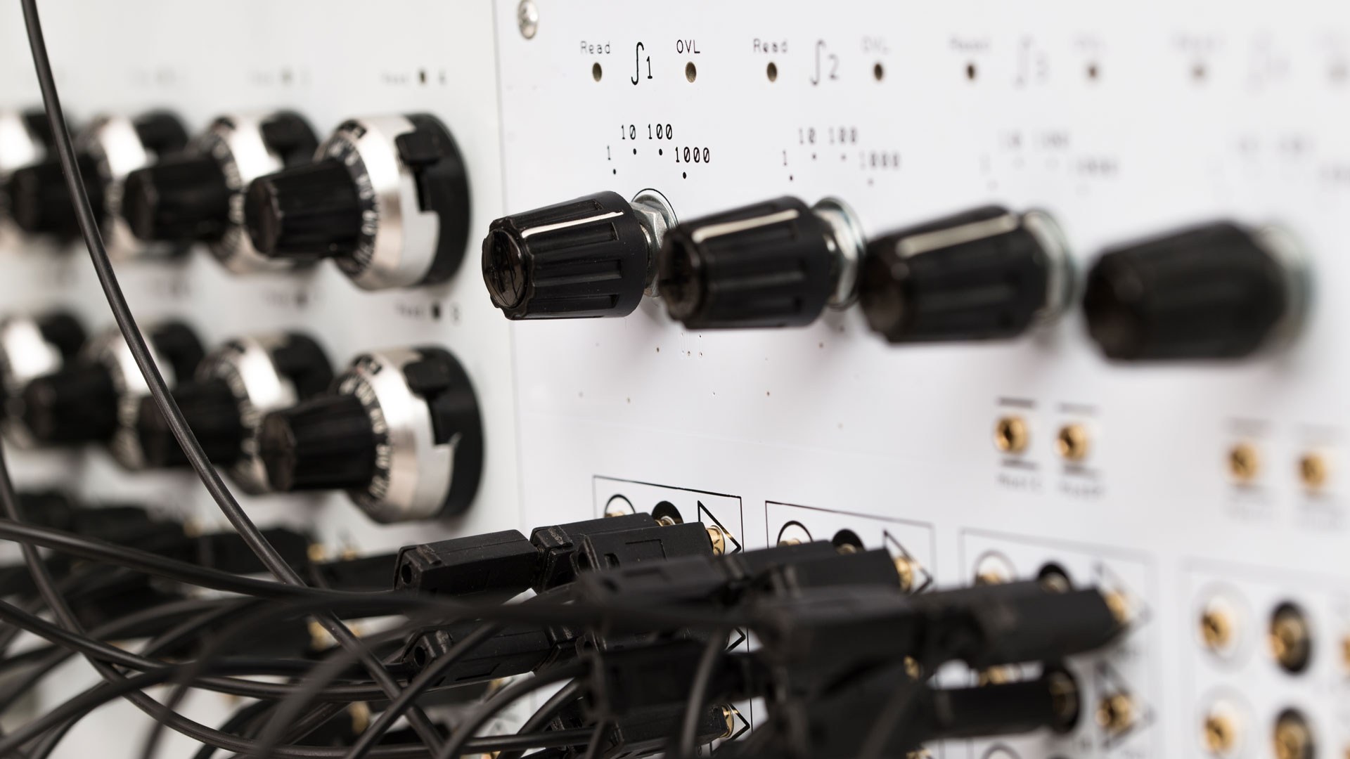 Control panel of an analogue computer