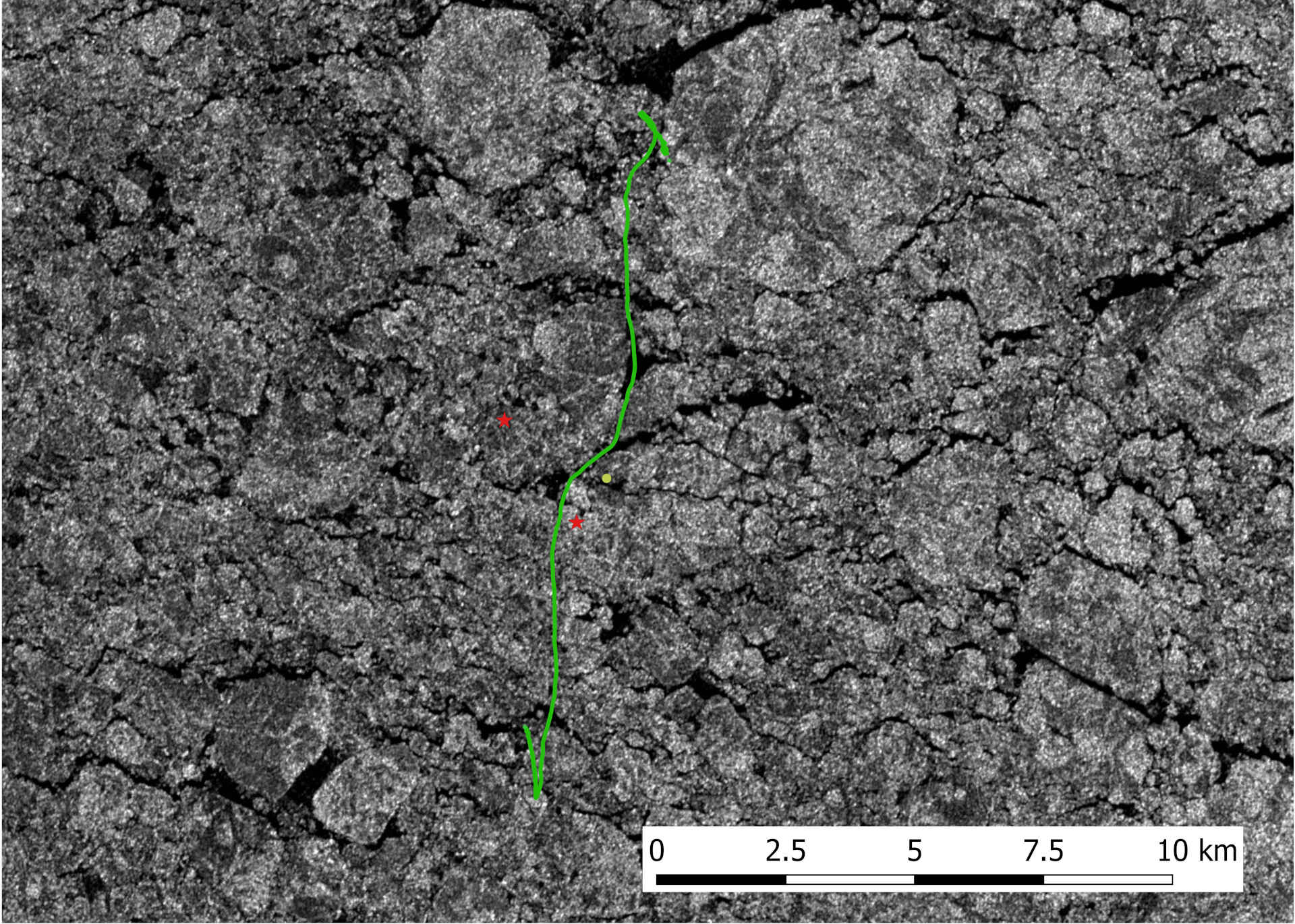 TerraSAR-X image for route planning during the Endurance22 expedition
